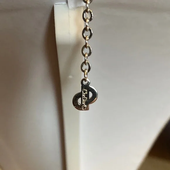 Christian Dior "Pearl" Drop/Dangle & Crystal Rhinestone Pendant Necklace Vintage - Picture 5 of 8